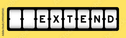 Black color in word extend on slot banner with yellow color background