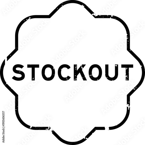 Grunge black stockout word rubber seal stamp on white background