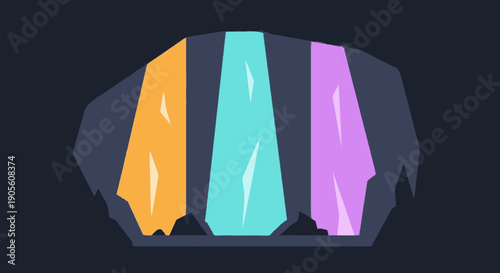 Colorful Crystals or Gemstones in Rock.