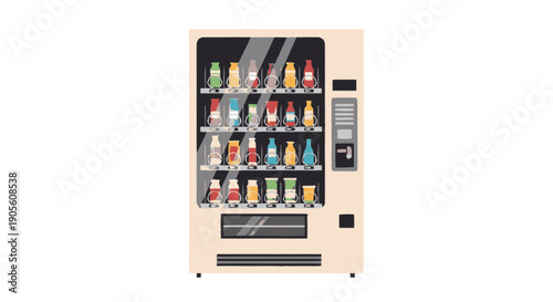 Vending Machine with Various Drinks Inside.