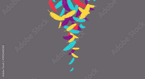 Colorful 3D Ribbon Streamer Twirling Down.