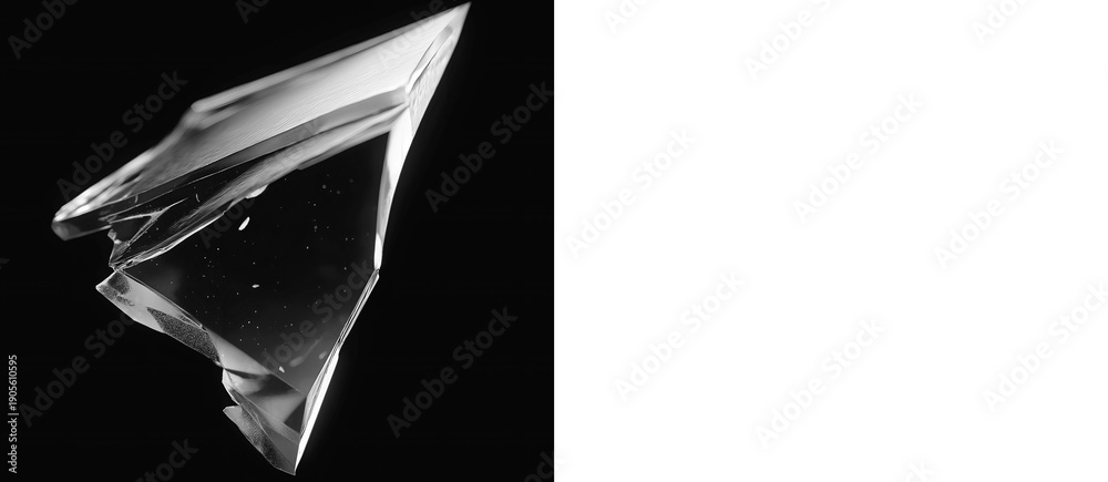 Εκτύπωση καμβά Abstract broken glass fragment featuring realistic depth and shadows