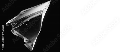 Canvastavla Abstract broken glass fragment featuring realistic depth and shadows