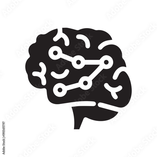 Neural network. This is a vector single icon with a solid style. It is suitable for various purposes, including website design, mobile app design, and logo design