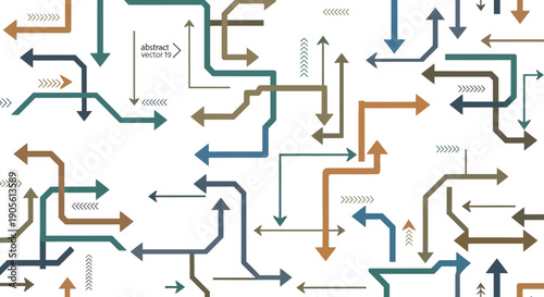 Abstract maze of arrows and lines illustrating complex networks and connections