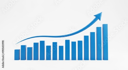 Business growth chart rising arrow success financial progress blue 3D bars upward trend Free Download Business growth chart rising arrow success financial progress blue 3D bars upward trend - GFXLoad