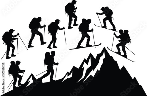 Black silhouette of two domestic cats facing each other with raised paws, feline interaction and animal companionship isolated on white,