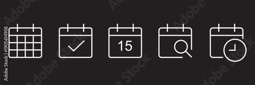Set of calendar icon, time, schedule, meeting, appointment, vector calendar icon