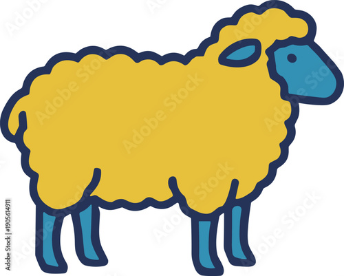 かわいい羊のシンプルベクターアイコン 家畜・牧場イラスト