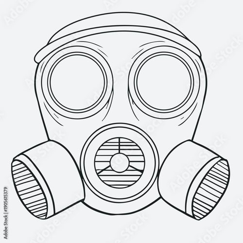 gas mask for pollution, danger and radiation