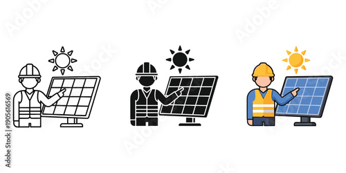 Workers installing solar panels for renewable energy solutions