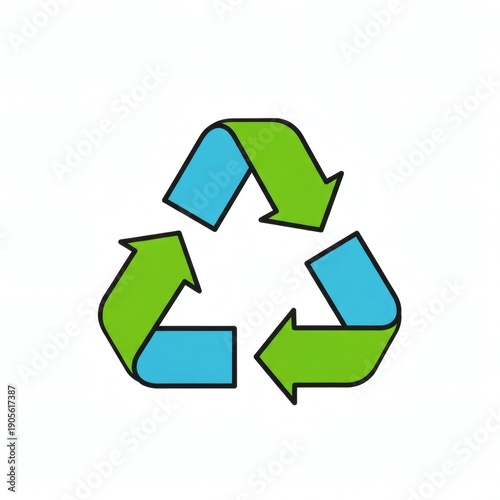 Free Download Modern recycling symbol with green and blue arrows - GFXLoad