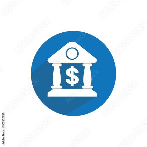 vector design of bank building icon, showing financial symbol.