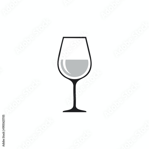 Wine Glass Illustration with Wine
