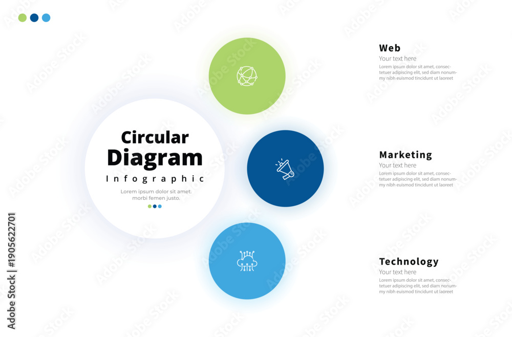 Naklejka premium Modern minimalist, elegant, and clean circular steps editable infographic design template vector