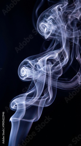 Wallpaper Mural Captivating white smoke gracefully swirls in slow motion against dark background, creating an abstract and mysterious atmosphere. fluid, ethereal movement evokes sense of calm contemplation Torontodigital.ca