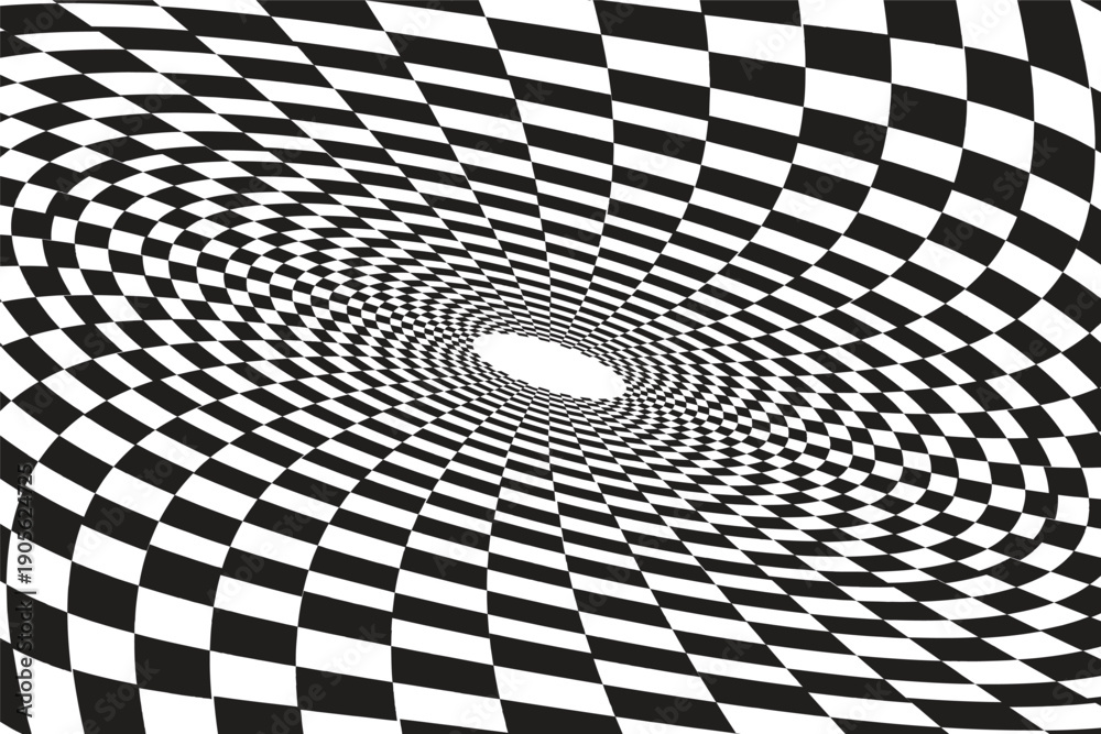 Naklejka premium black and white checkered pattern.. Groovy Hypnotic Vector Backgrounds. 