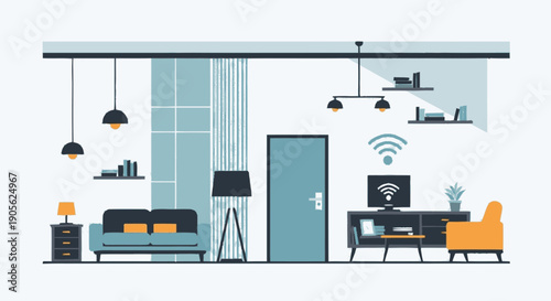 Modern Minimalist Living Room Interior Design.