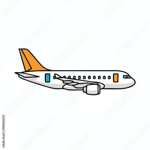 Modern Commercial Airplane Flying in Clear Sky