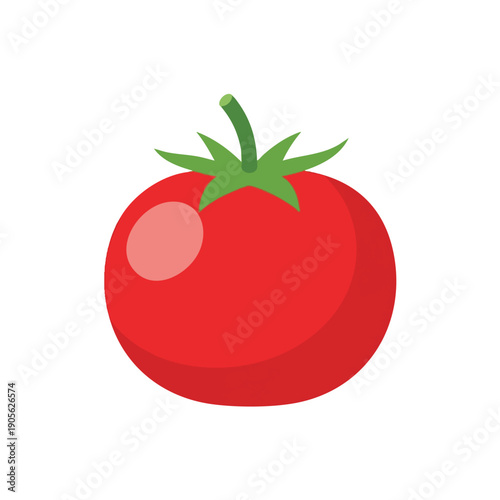 Fresh and Juicy Red Tomato with Green Stem for Healthy Cooking and Fresh Food Preparation