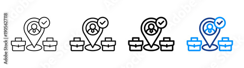 Job Placement Icon Different Style Outline Collection Set