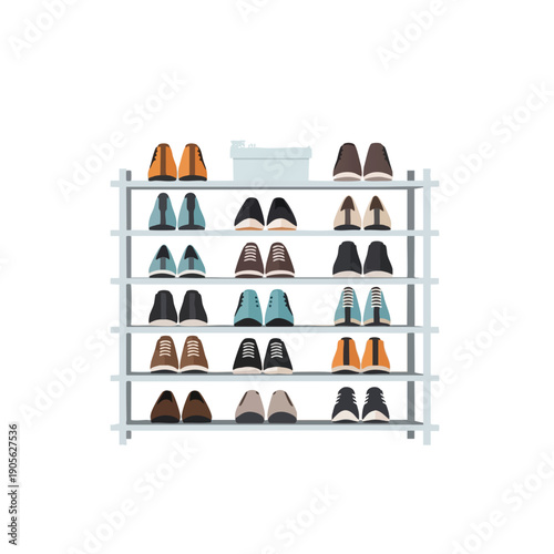 Multi tier Shoe Rack with Various Footwear