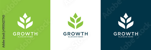 Tree growth logo design inspiration. Abstract tree shape logo usable for business, eco and nature.