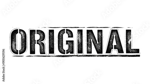 Original Wordmark: A bold, stamped wordmark of ORIGINAL with a grunge texture, evoking a sense of authenticity and timelessness.