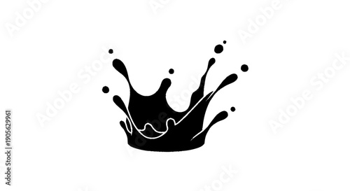 Black Crown with Paint Splatter Design.