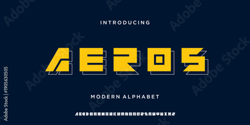 Abstract geometric font alphabet logo. Modern sans serif strong typography.