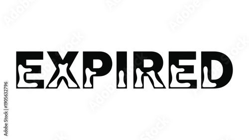 Expired Stamp: A bold, stylized EXPIRED stamp in stark black against a plain background, immediately communicates a sense of obsolescence.