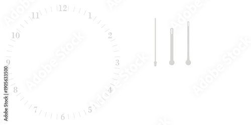Transparent Minimalist White 3D Wall Clock with Separated Hands	