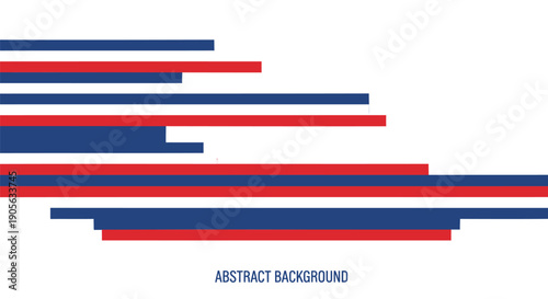 Abstract geometric background with red and blue horizontal bars, for website or presentation template