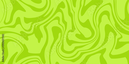 Abstract green background with hypnotic wavy lines pattern. Fresh and natural background