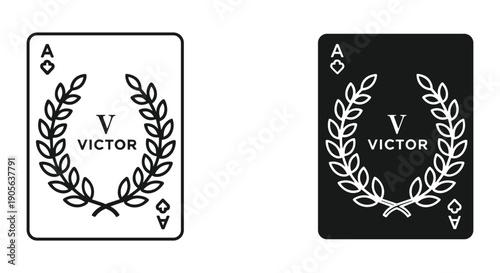 Ace of Diamonds Playing Cards with Victor Logo and Laurel Wreath Design