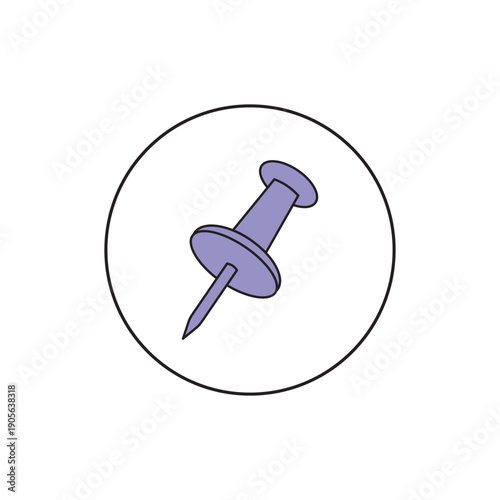 Colorful Push pins vector icon. social media, Instagram pin icon. needle, pinned, attach, and note symbol. outlined, flat, vector icon, thumbstick, Paperclip.