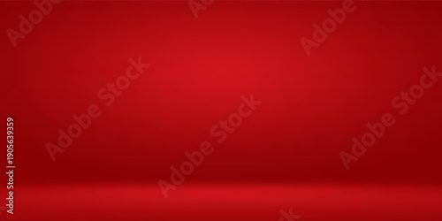 Empty bright red studio background, product display with copy space for displaying content design