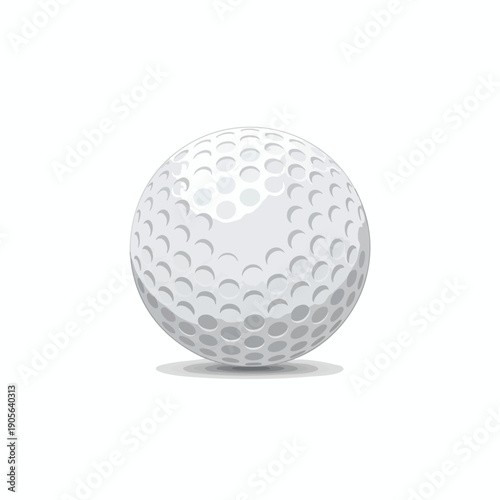 Close up of a Classic White Golf Ball on a Plain Background