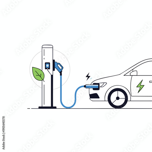 Electric Vehicle Charging Station with Eco Friendly Car Charging