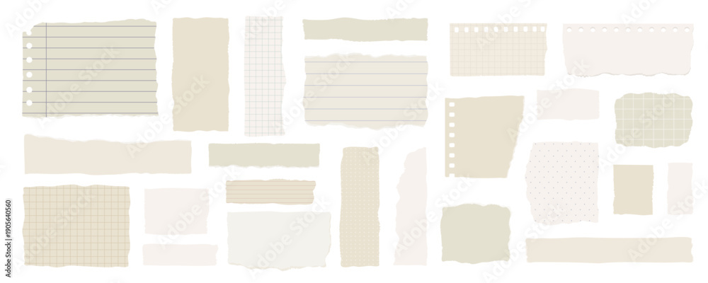 Φωτογραφία abstract beige vintage torn paper vector illustration pieces with lined grid and