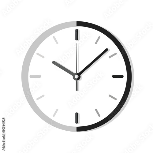 Modern Analog Wall Clock Showing the Time in a Minimalist Design