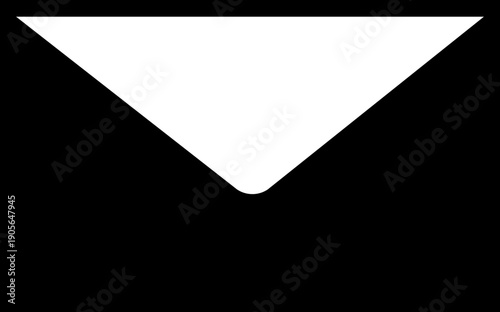 Solid Black Envelope Icon White Line Email Symbol Minimalist Glyph