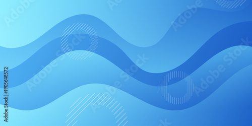A serene wavy pattern illustration featuring blue waves, flowing lines, and abstract shapes, in a calming environment, viewed from a straightforward perspective, as seen in eps