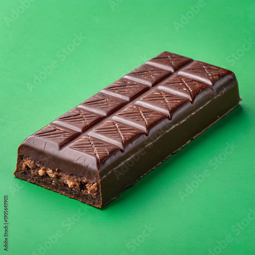 chocolate bar on green