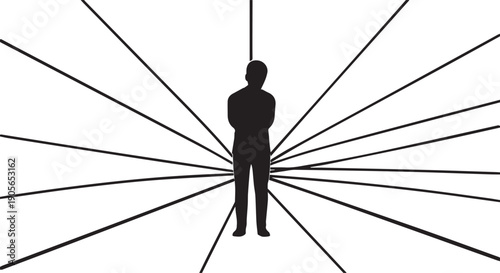 Business people silhouette, black vector, confident posture