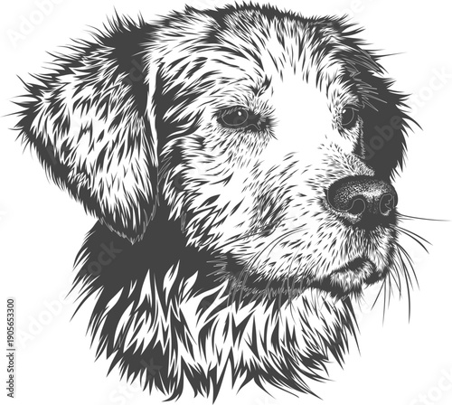 Close-up blue merle border collie dog eyes. Isolated on white background.