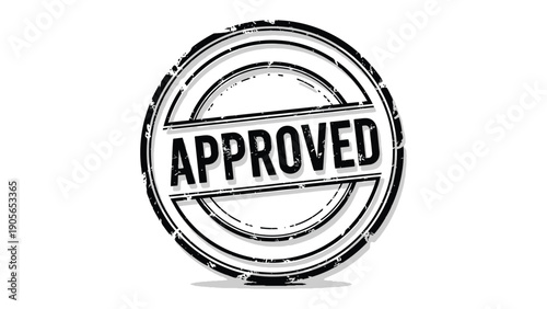 Approved Stamp: A vintage-style circular stamp boldly declares Approved, signifying endorsement and validation. Capturing the essence of authority and confirmation.