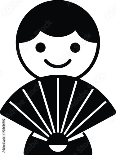 boy with a fan