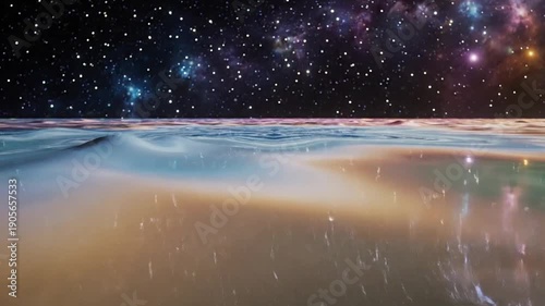 Wallpaper Mural Surreal Water Surface Reflecting Starry Sky - Abstract Dreamscape Torontodigital.ca