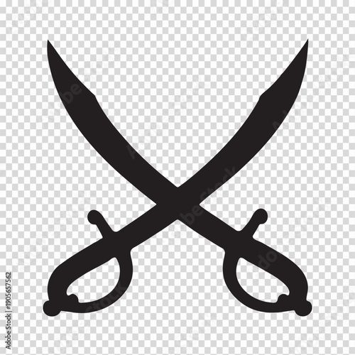 Crossed swords silhouette icon